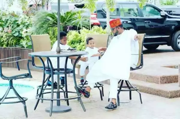 E-Money Shows Off Stylish Photo With His Sons In Matching Outfit; Says Success Is A Science